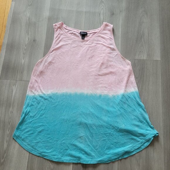 Torrid Sleeveless Dip-Dye Pink & Blue Tank Top Size 1 1x - Picture 3 of 4